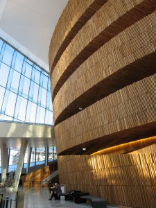 Glass and wood structure of the Opera House