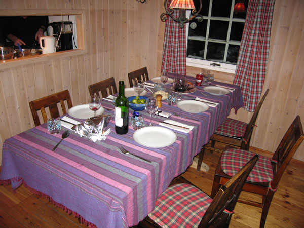 Dinner table with food