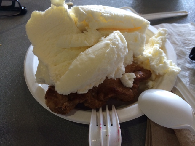 Apple pie with lots of ice cream