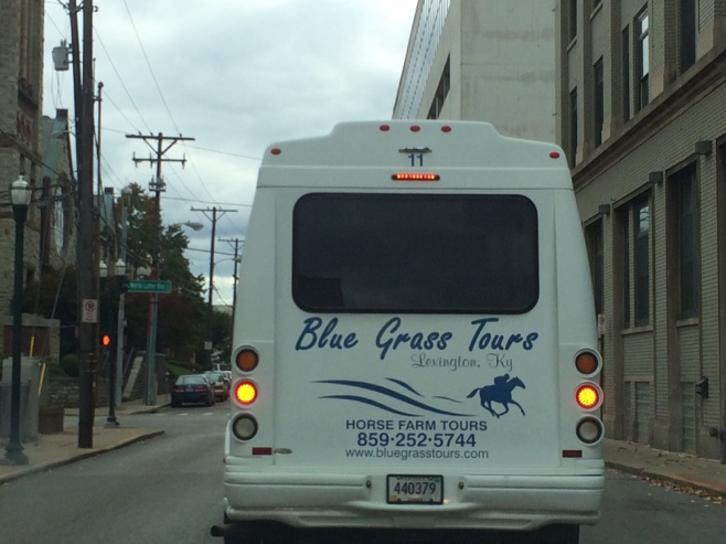 Blue grass tour bus