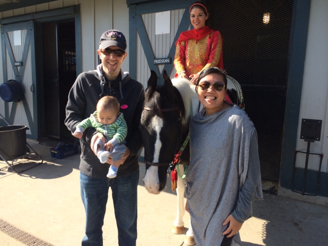Family photo with horse