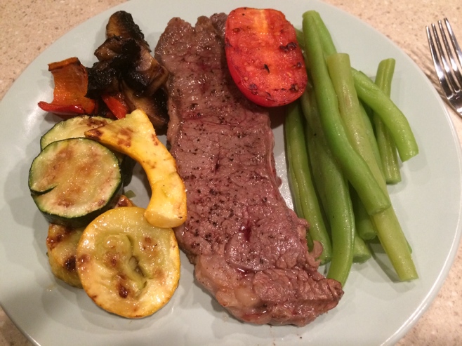 Steak and grill vegetable dinner