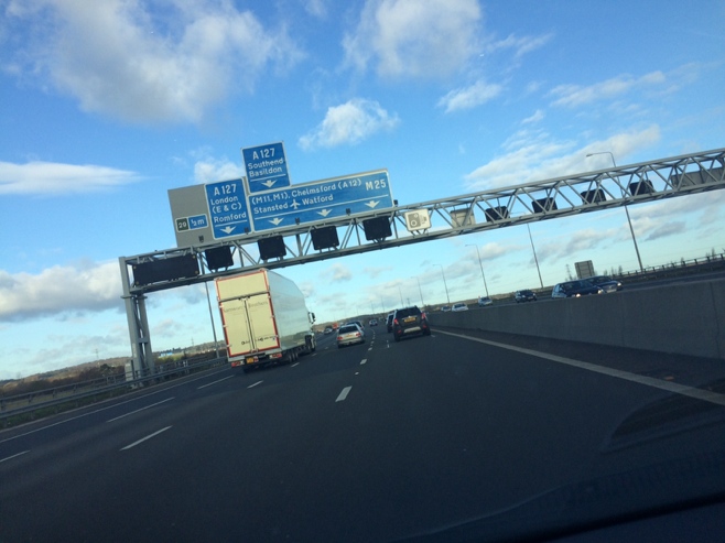 Signs on the M25