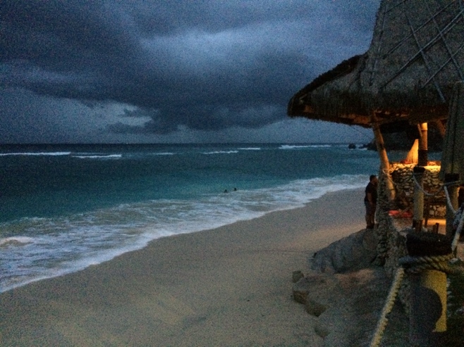 Storm approaching beach