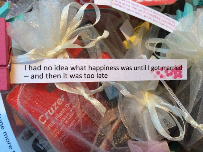 Wedding favors with message