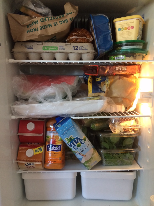 Fridge packed with food
