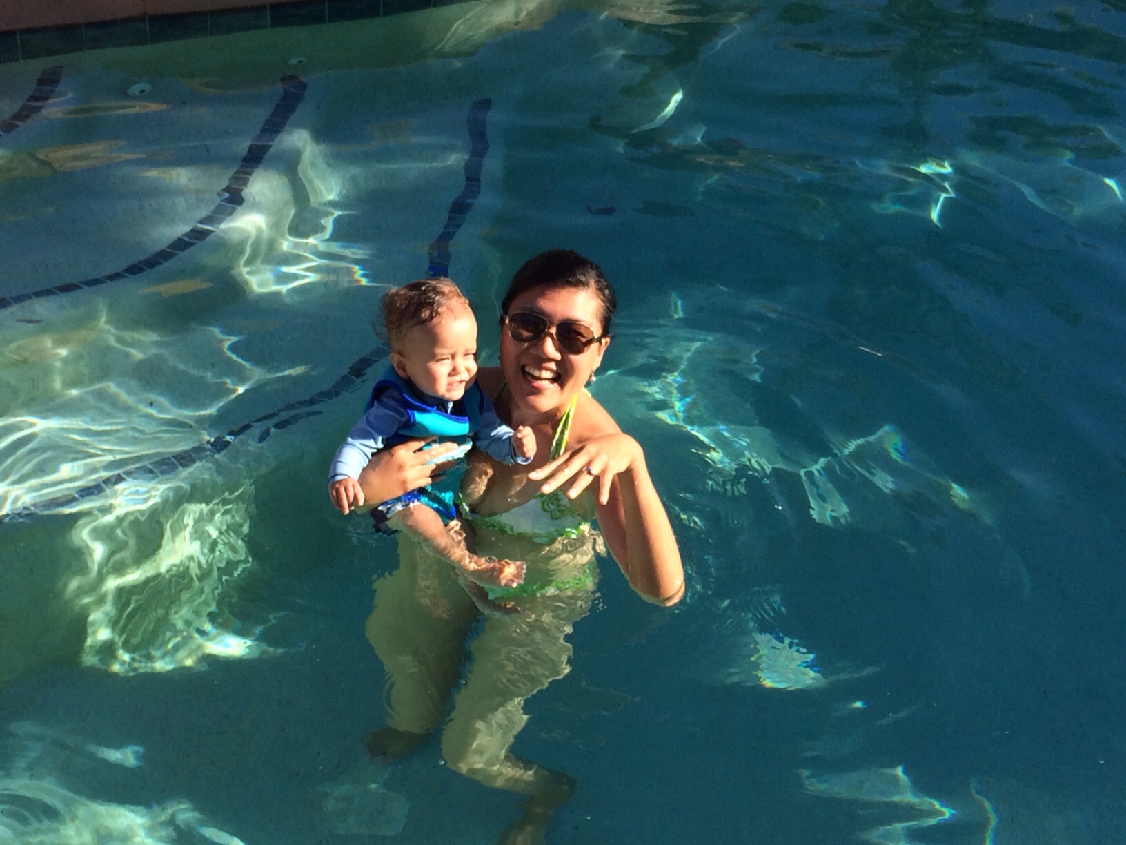 Mum and baby swimming