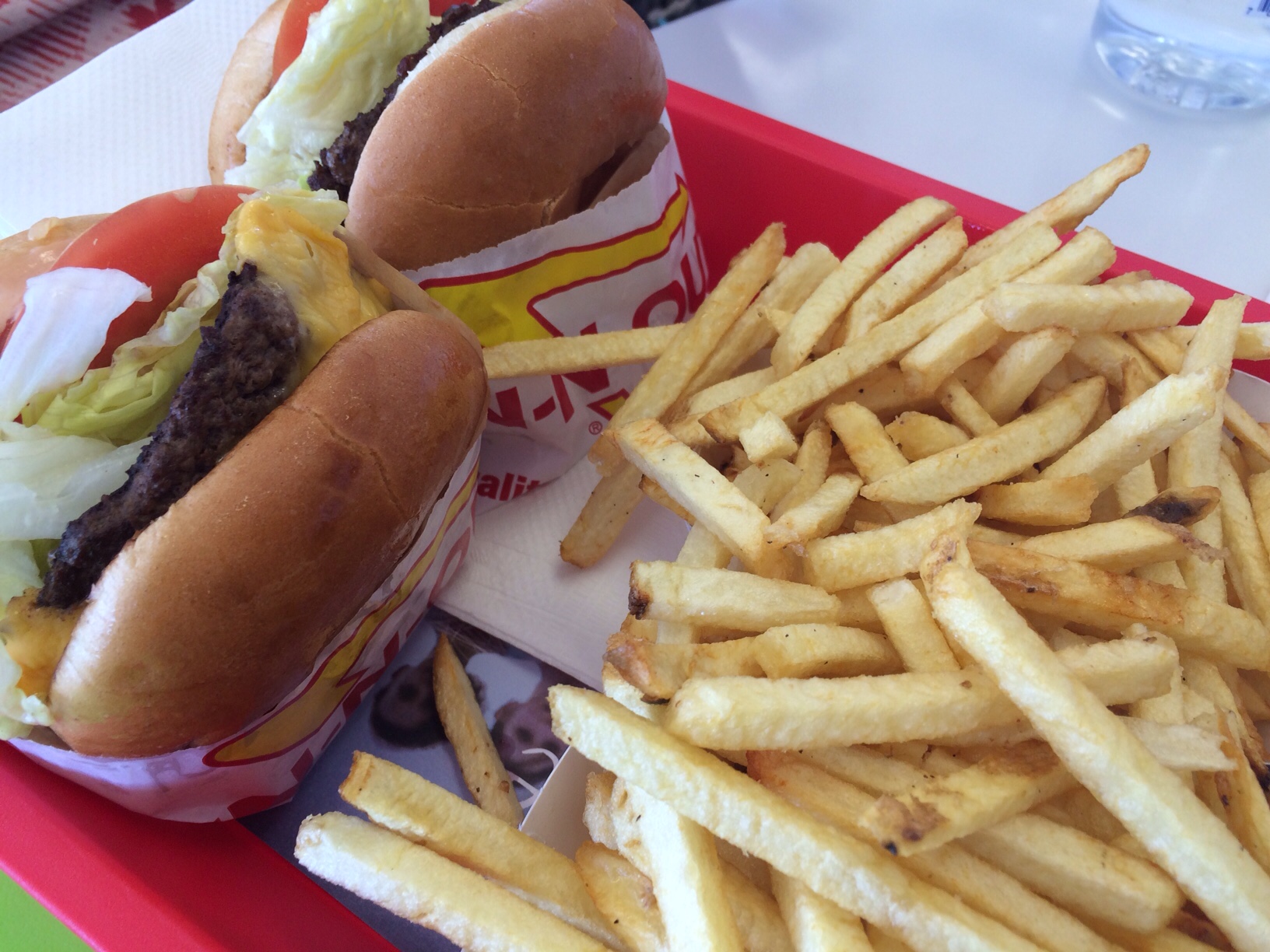 In and out burger and fries