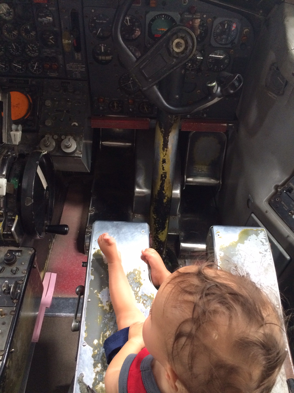 Baby boy o in cockpit