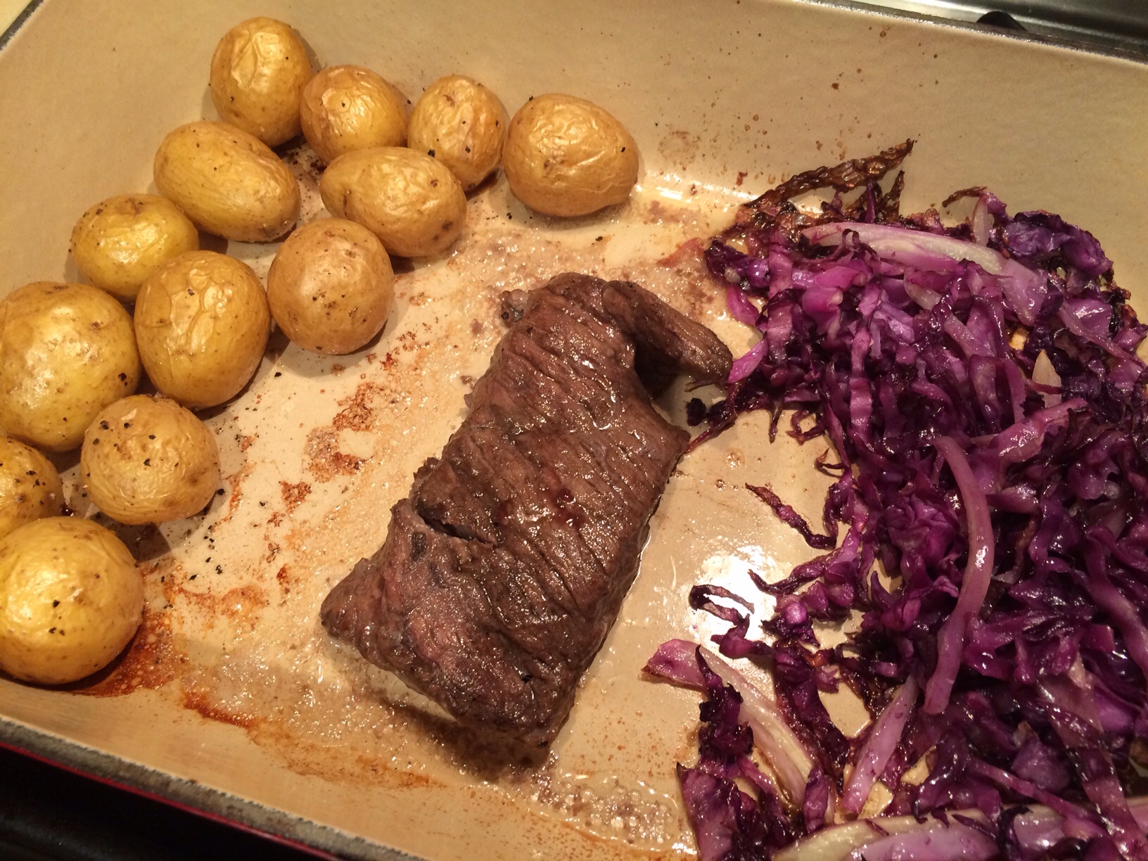 Oven roasted steak dinner